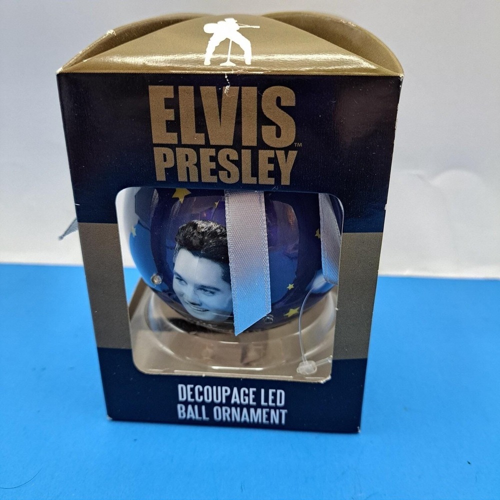Elvis‎ Presley Decoupage LED Ornament Christmas Tree Holiday Light-Up Decor NIB